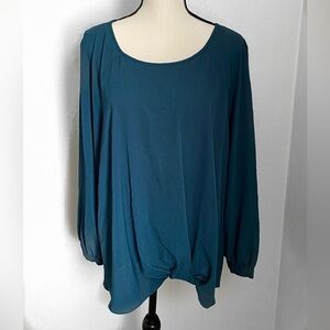 Zac& Racheal size 2X solid blue top
